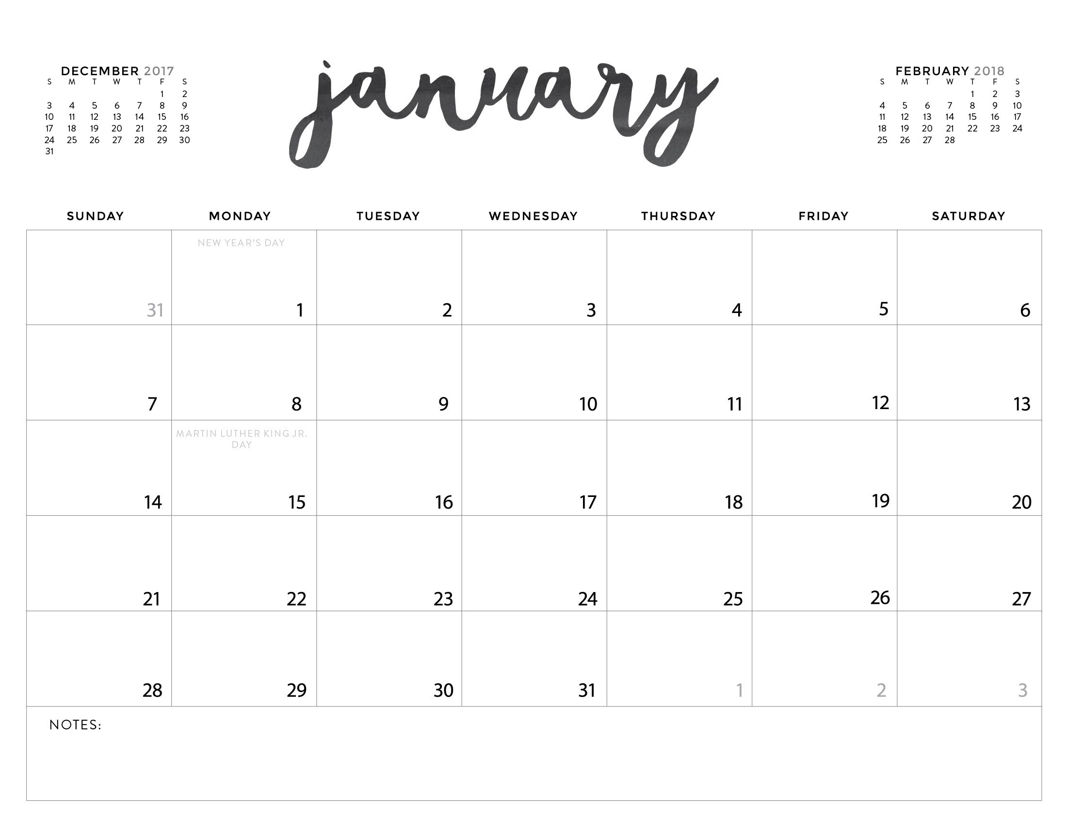 Download Printable Calendar Download Your Free 2018 Printable