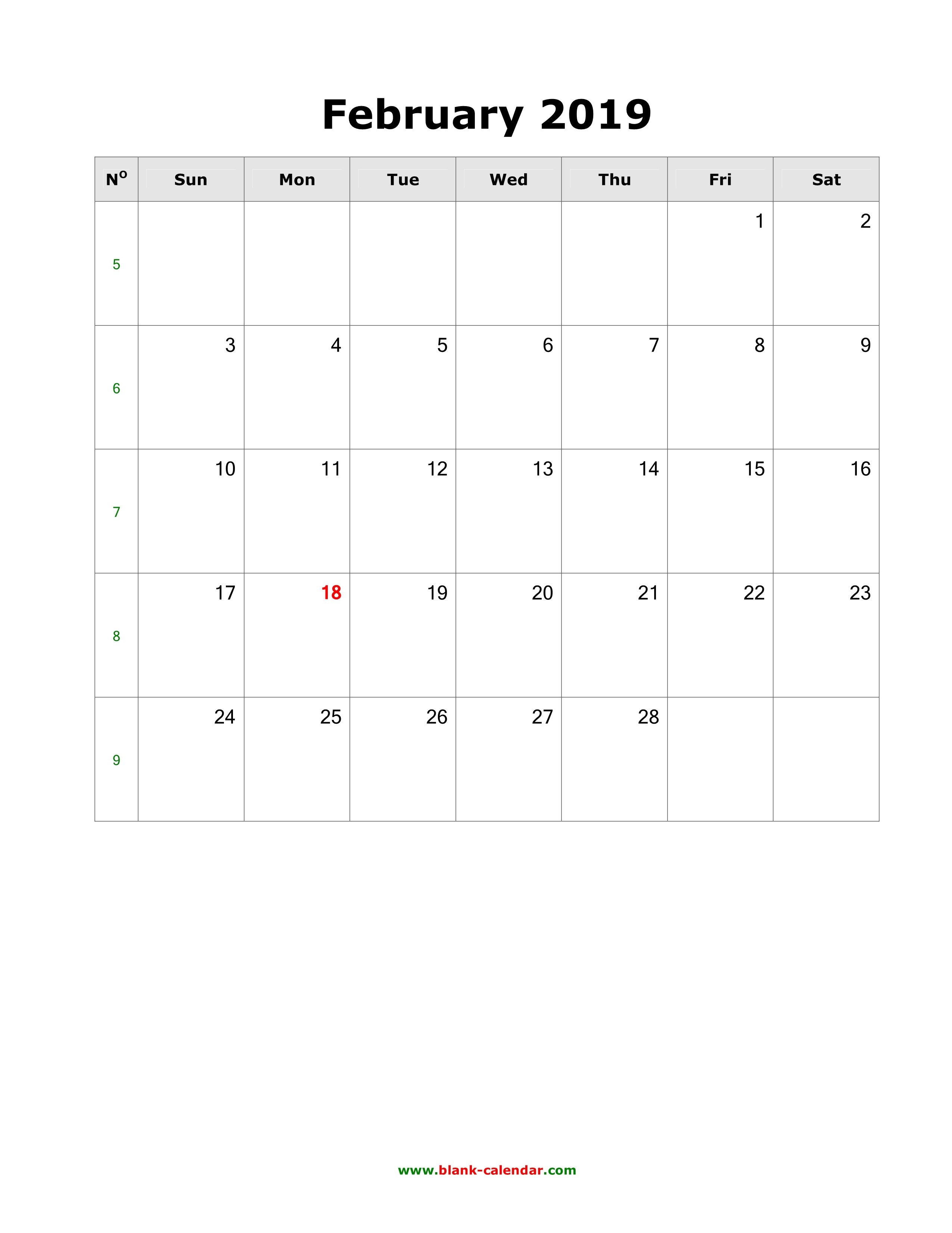 February Calendar 2019 To Do List Free February 2019 Calendar