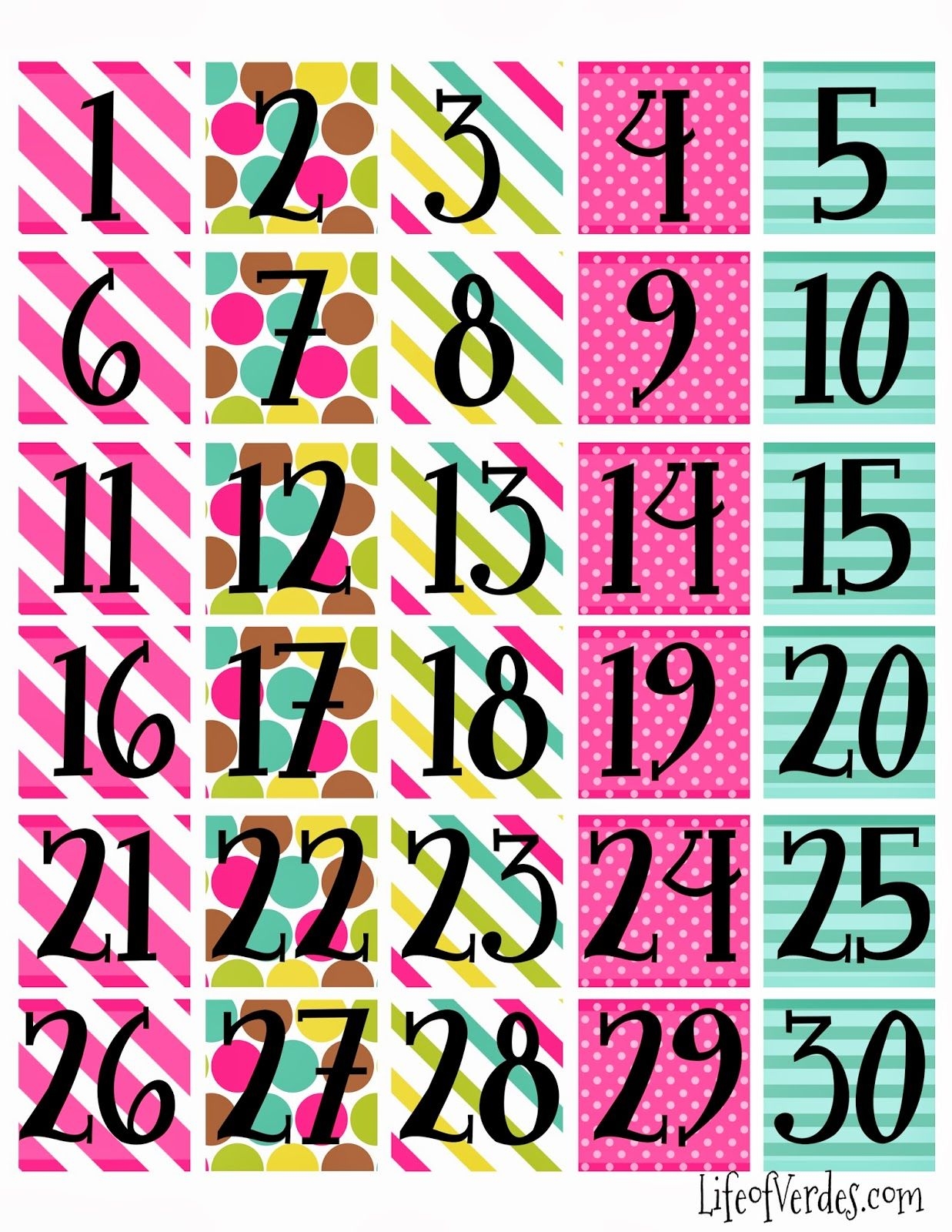 Freeprintablecalendarnumbers Household Info Calendar Numbers