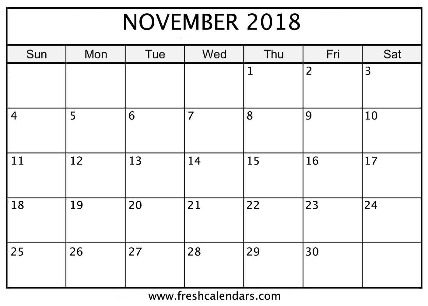 November 2018 Printable Calendars Fresh Calendars