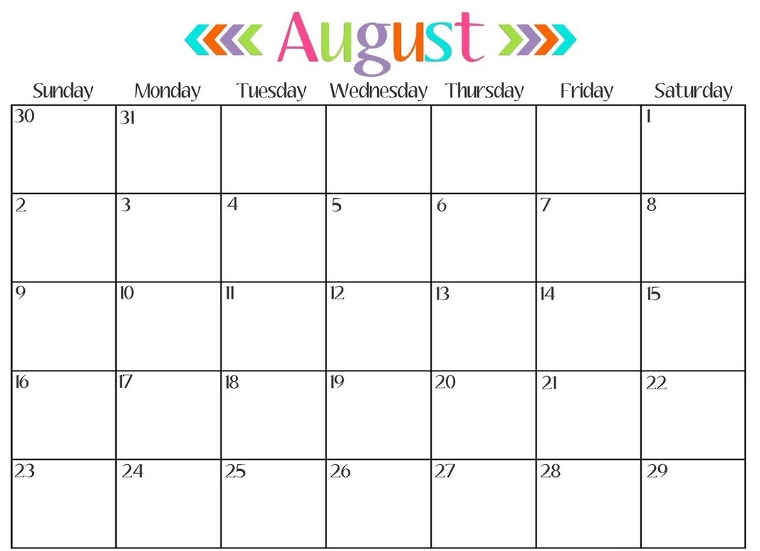 Online Printable Monthly Calendar