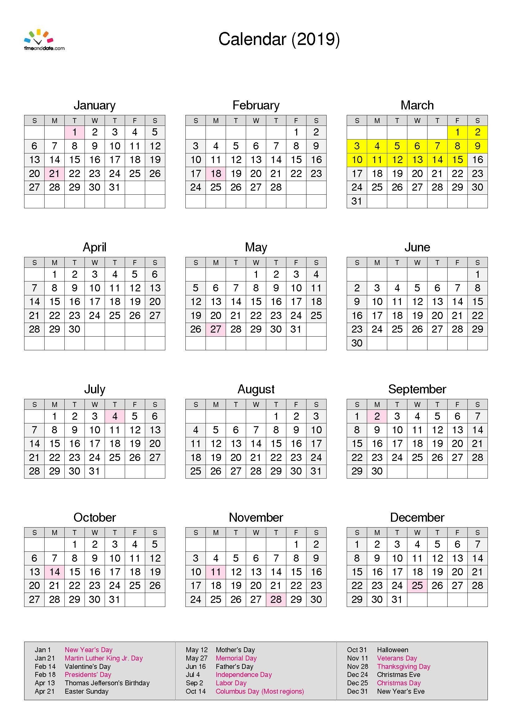 Timeanddate Com Calendar January 2019 Calendar Format Example