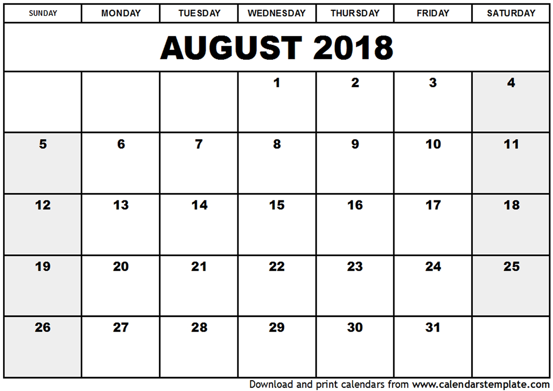 August 2018 Calendar Pdf Word Page Excel Document February 2019