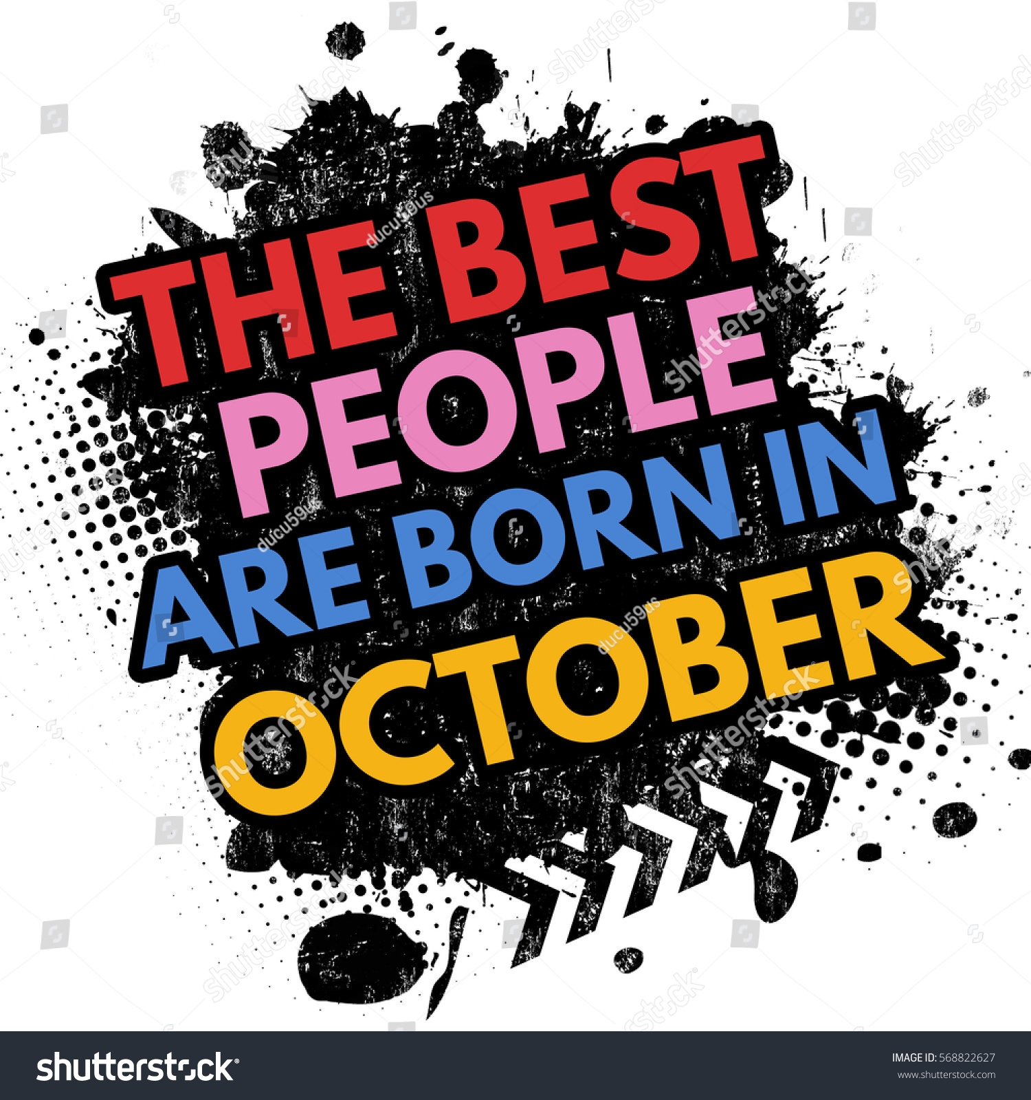 Best People Born October On Black Stock Vector Royalty Free