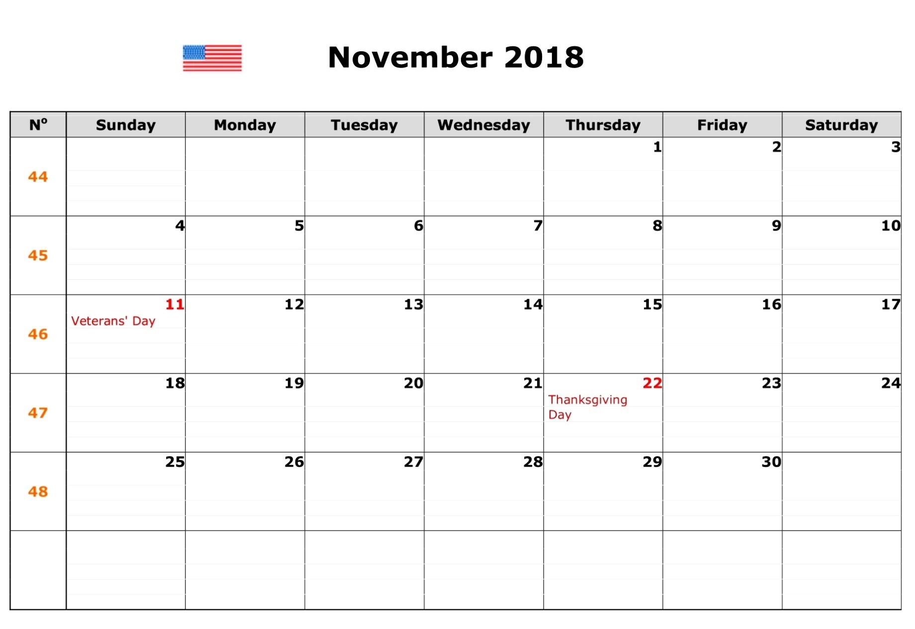 November 2018 Calendar With Holidays Usa Free March 2019 Calendar