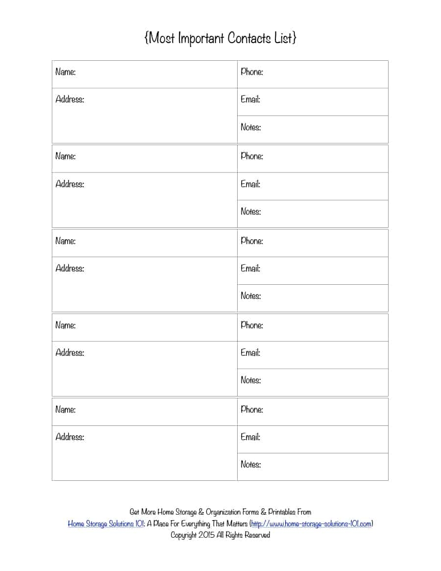40 Phone Email Contact List Templates Word Excel Template Lab Free