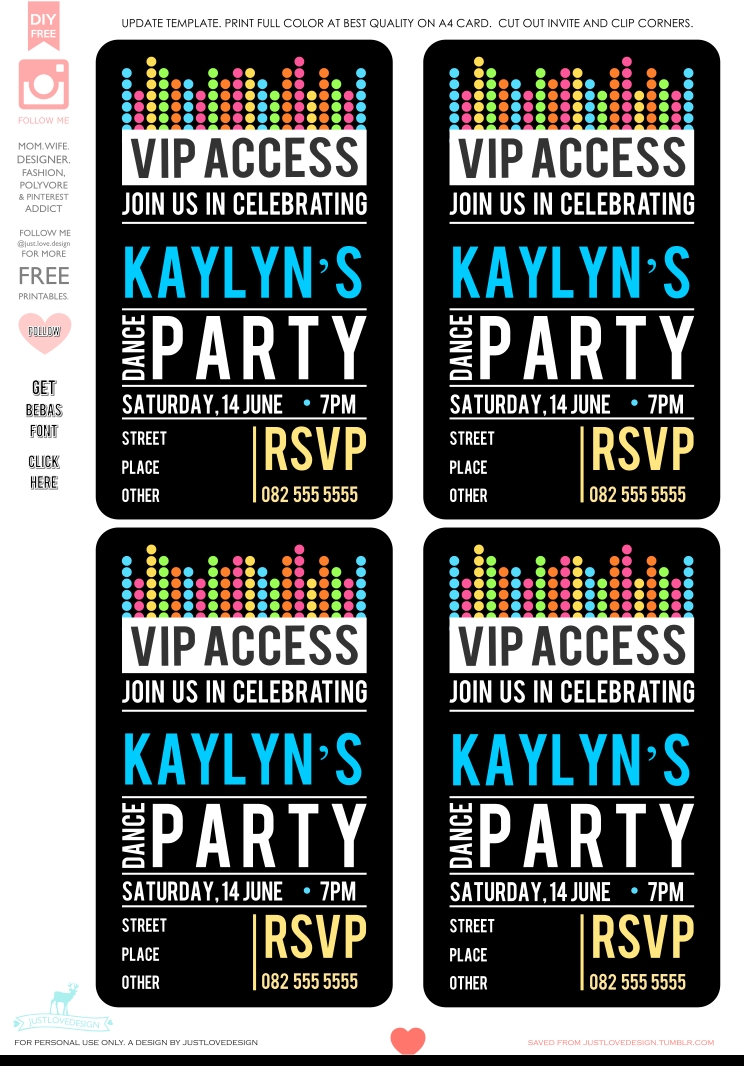 Diy Free Vip Party Invite Template Hi All Thank You All For Your
