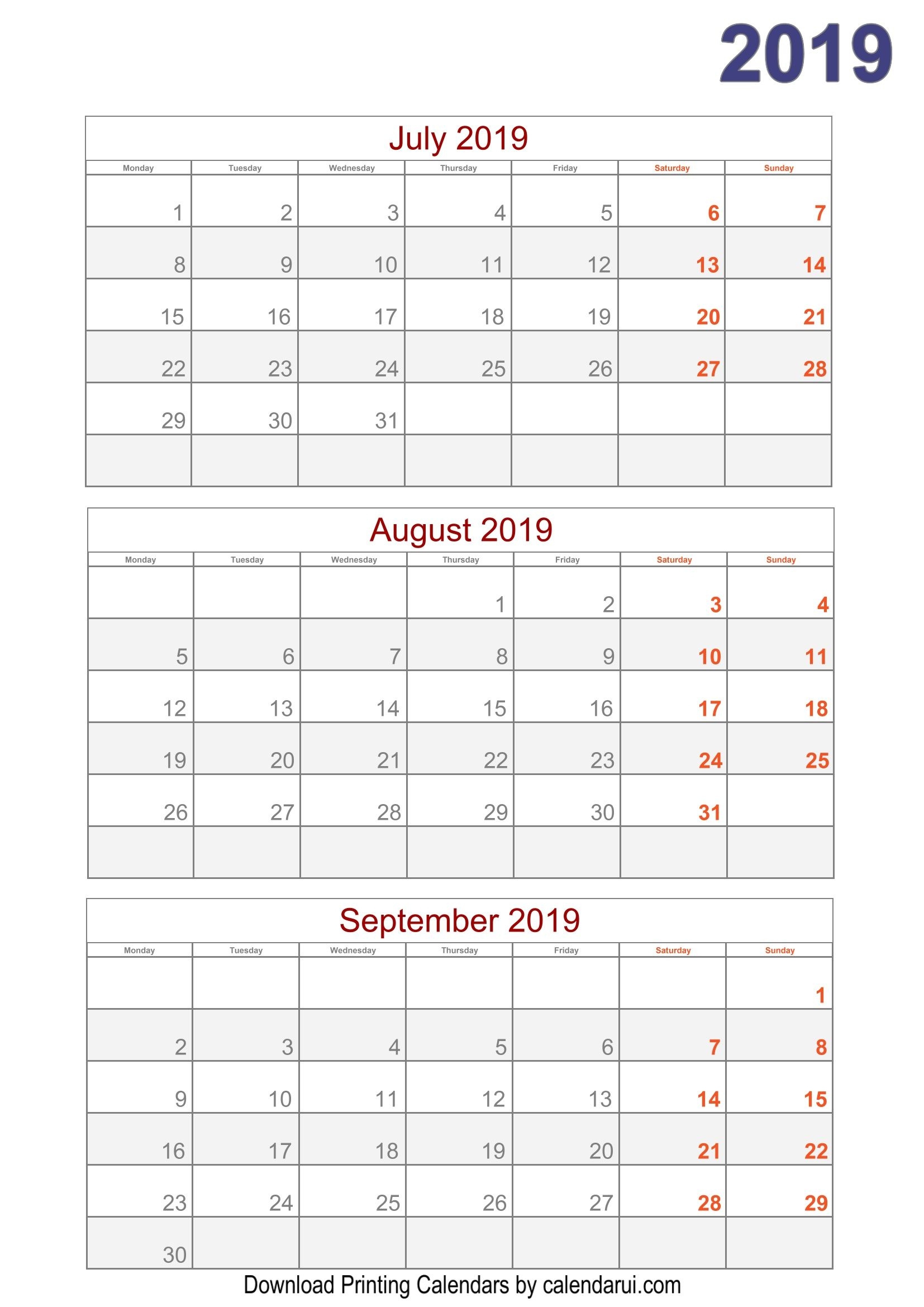 Download 2019 Quarterly Calendar Printable For Free Calendar