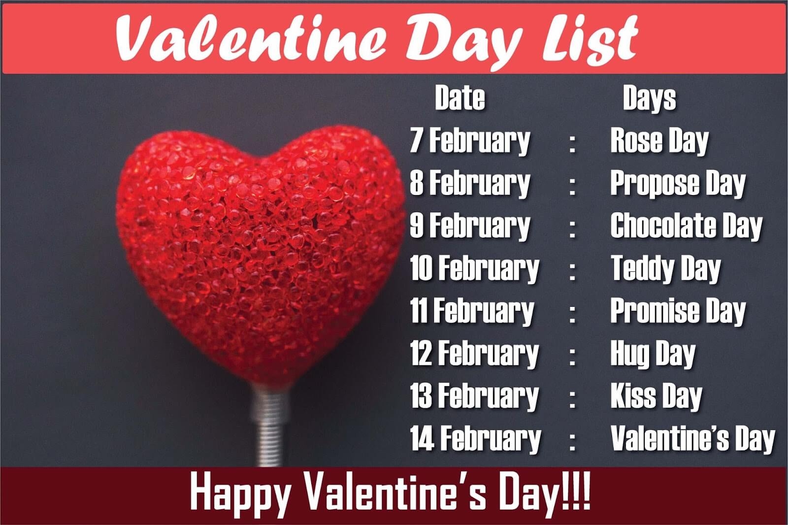 Valentines Week List 2019 Dates Schedule Love Day