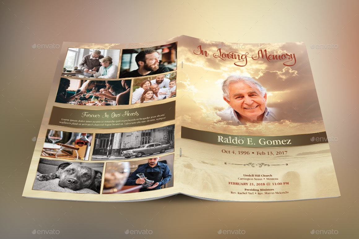 20 Modern And Professional Free Psd Funeral Program Templates