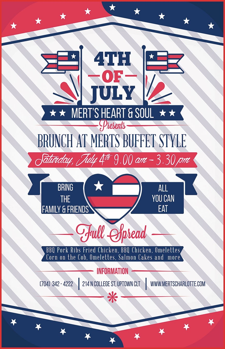 Awesome 4th Of July Flyer Template Job Latter