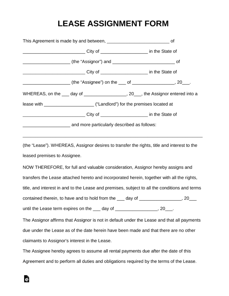 Transfer Lease Agreement Template