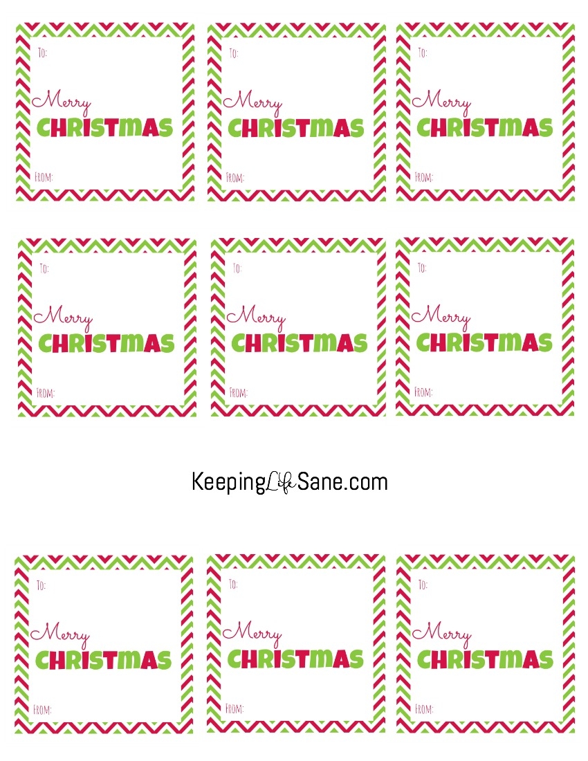 Free Christmas Gift Tags Printable Squares Keeping Life Sane