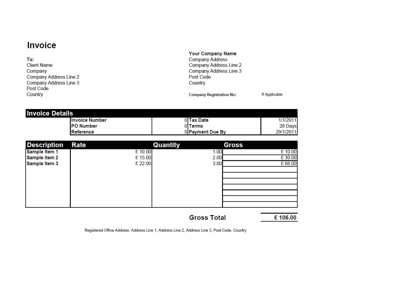 Free Invoice Templates For Word Excel Open Office Invoiceberry