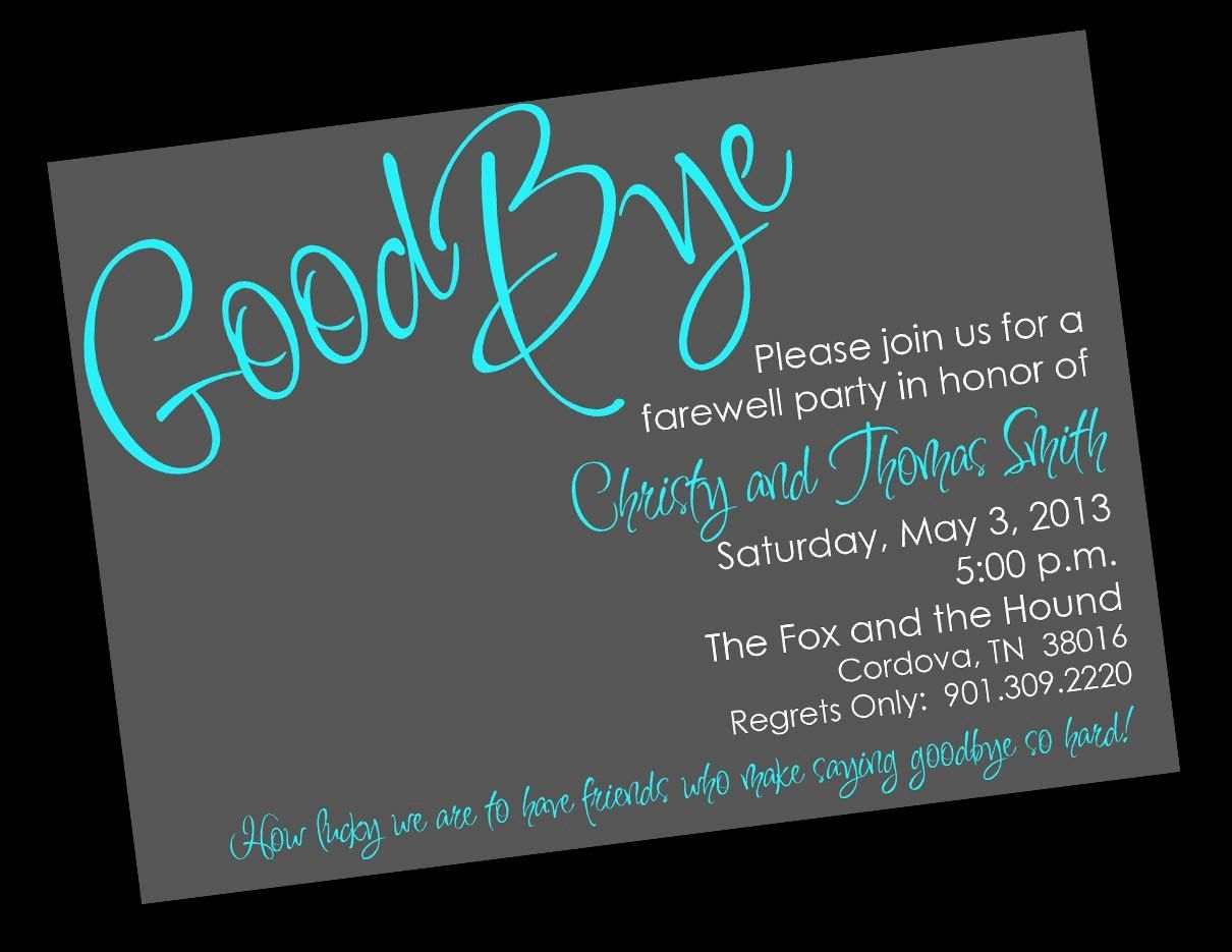 Going Away Party Invitation Templates