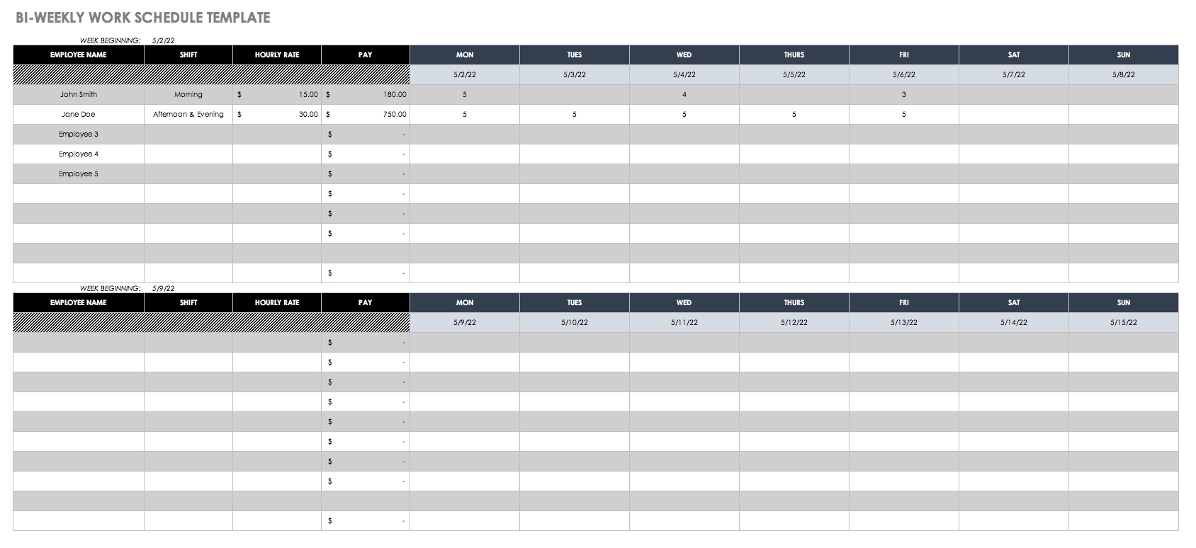 Free Work Schedule Templates For Word And Excel