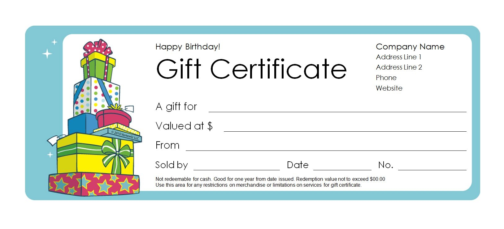 Happy Birthday Gift Certificate Template 173 Free Templates You Can