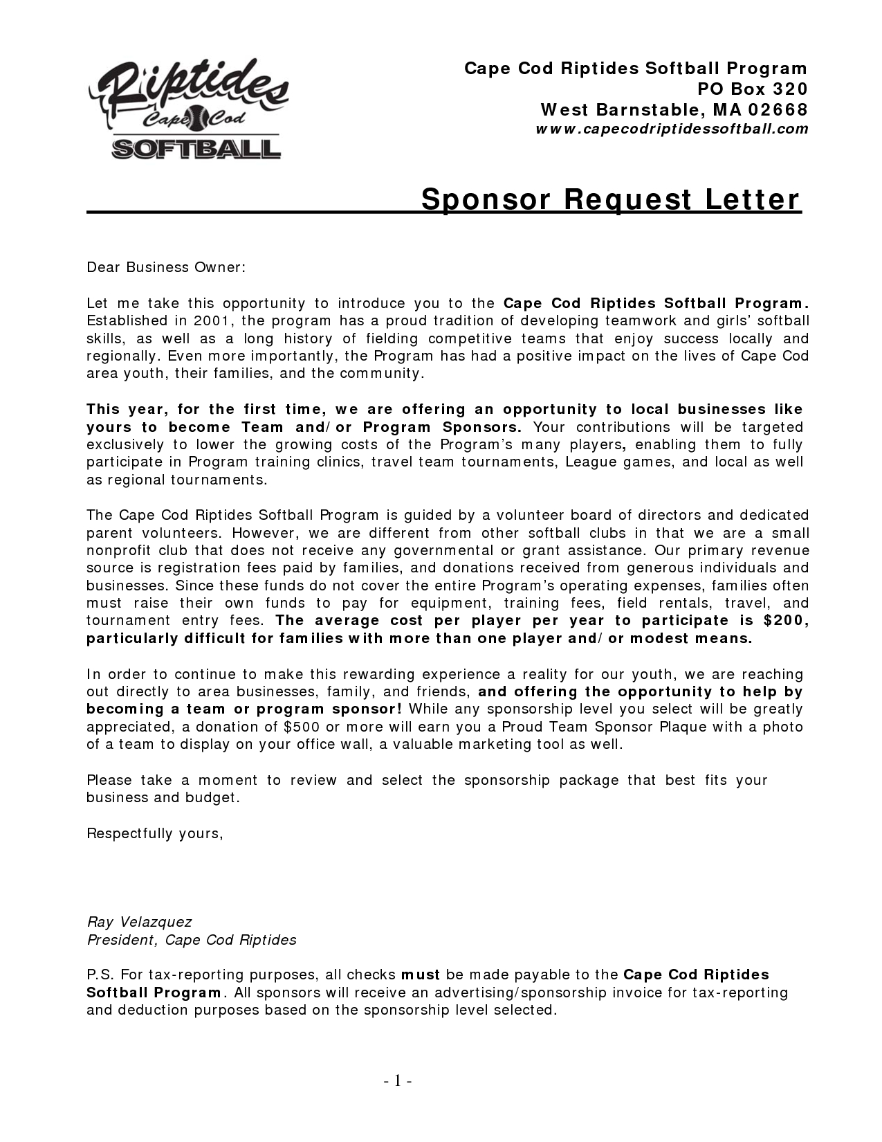 Image Result For Sample Softball Sponsor Request Letter Donation