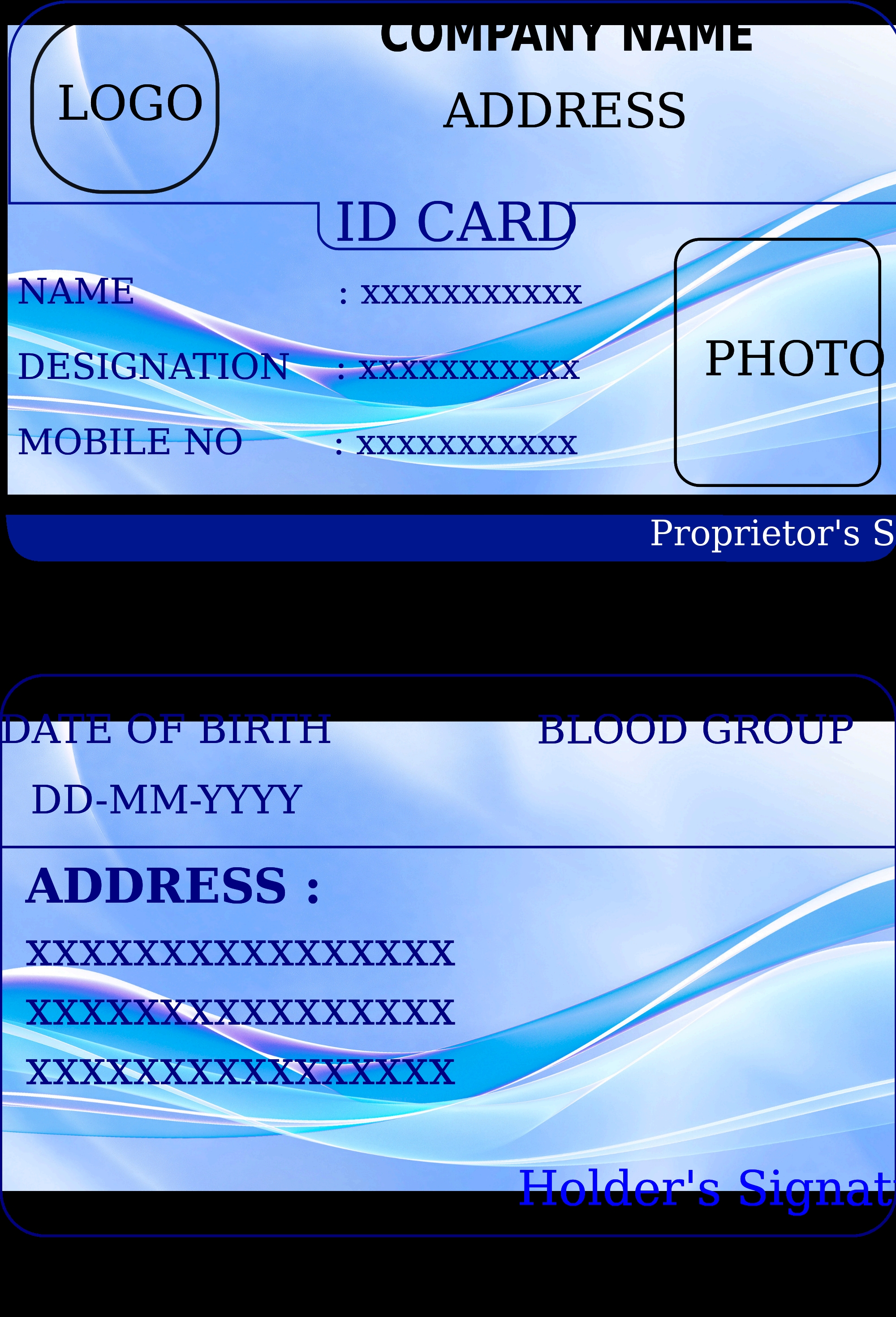 Personal Identification Card Template Canasbergdorfbibco
