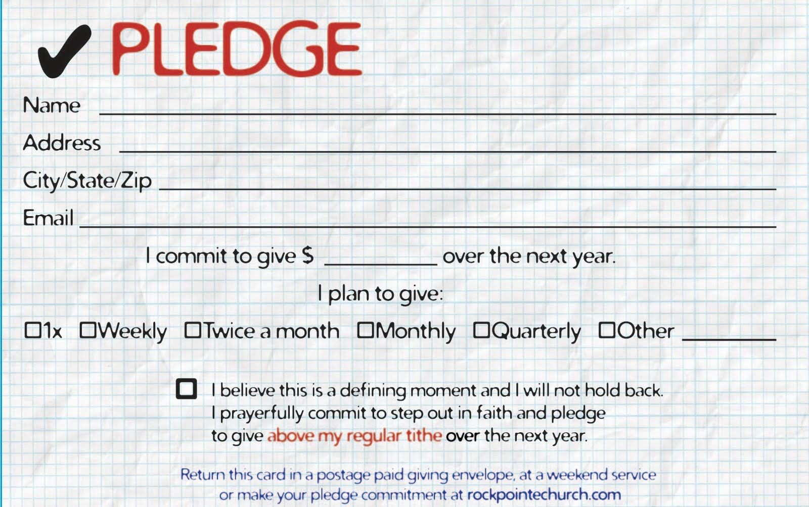Pledge Cards For Churches Pledge Card Templates My Stuff