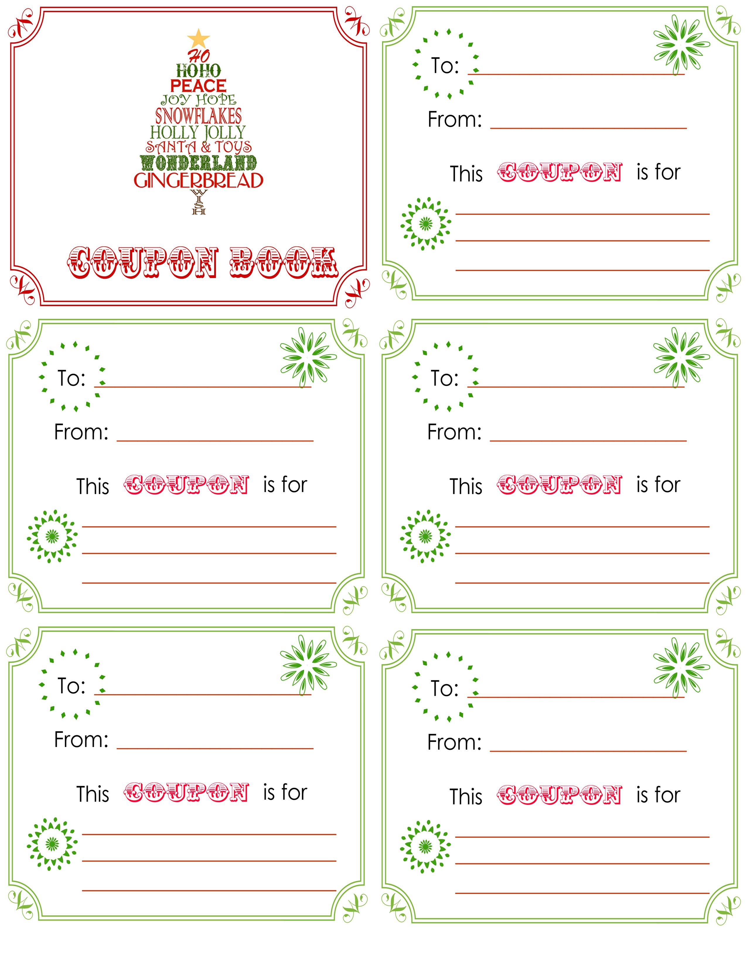 Printable Christmas Coupon Book L Is Getting 15 Minute Added To