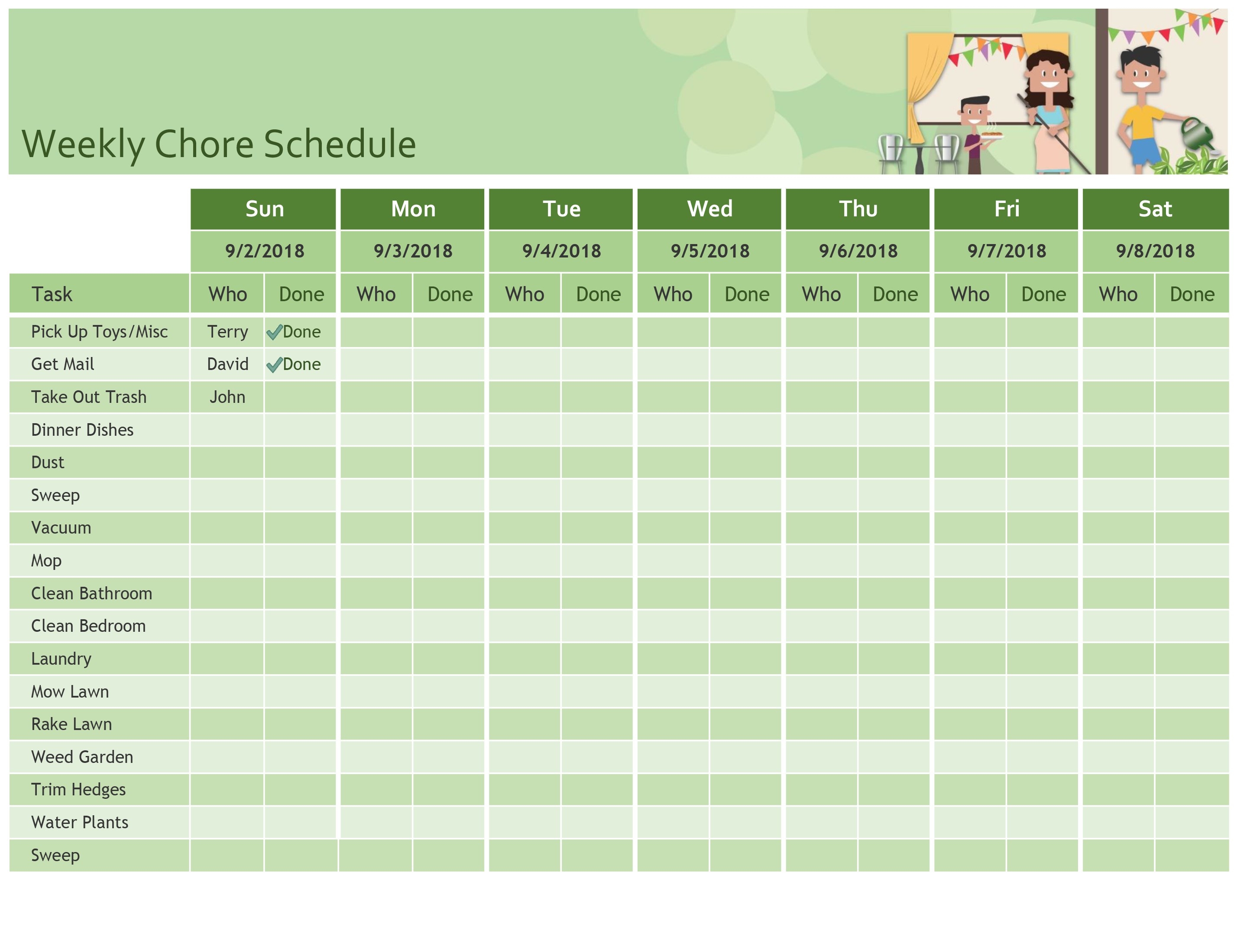 Microsoft Excel Schedule Template