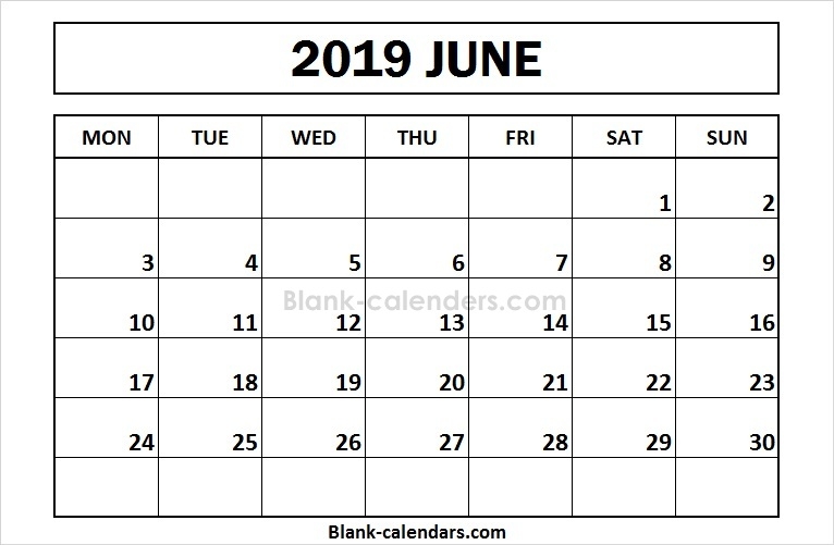 June 2019 Calendar Monday Start Images Editable 2019 Calendar