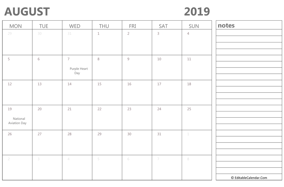 2019 Calendar May June July Editable