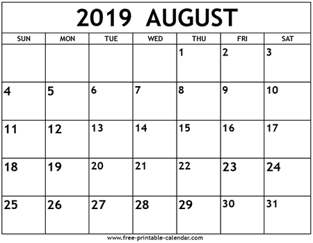 Calendar June July August 2019 Template