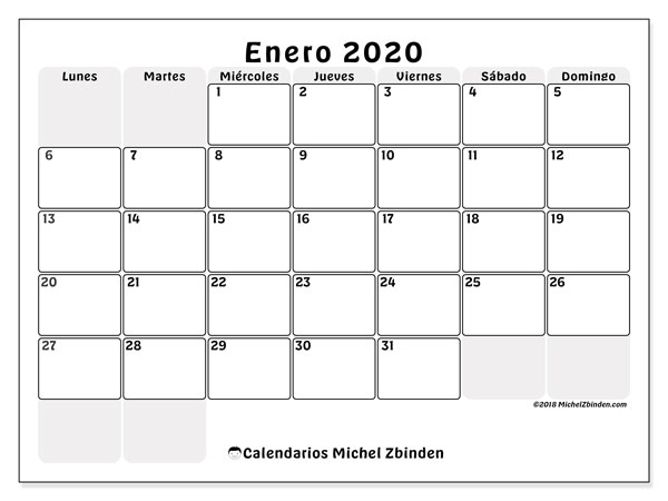 Calendarios Enero 2020 Ld Michel Zbinden Es