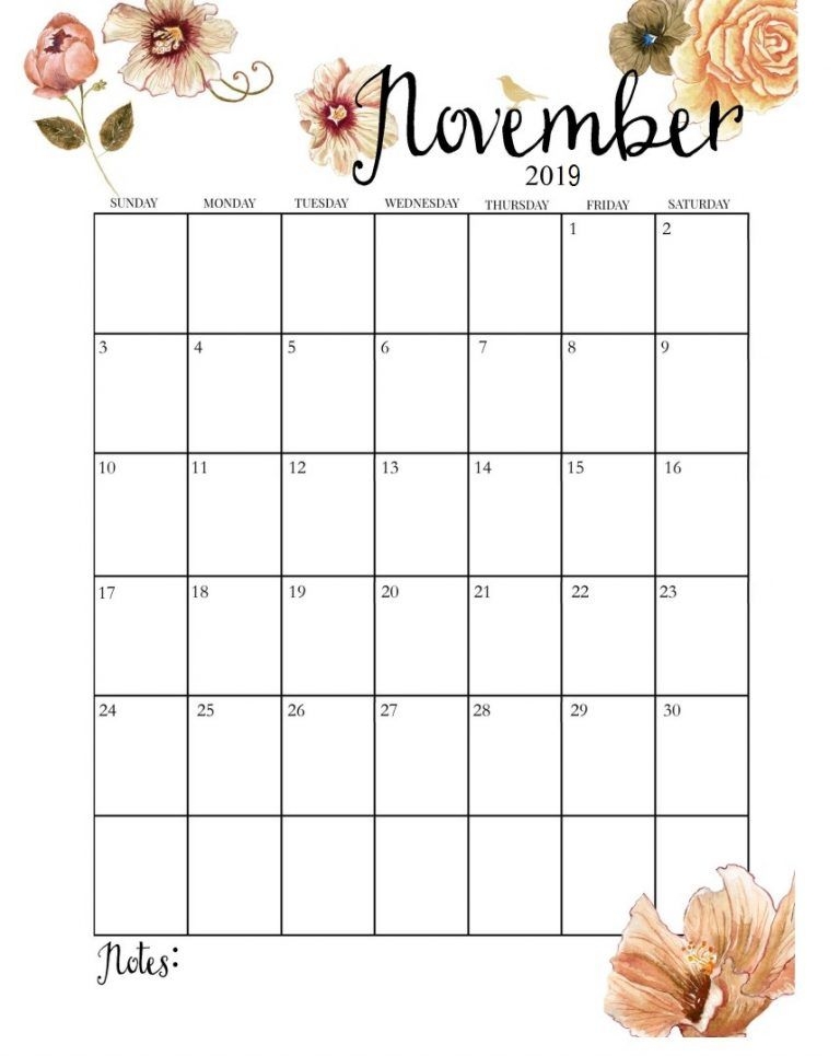 Cute November 2019 Calendar Calendar 2019 November Printable