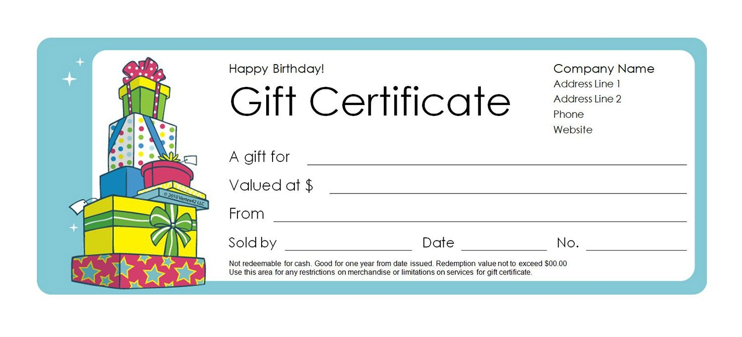 Gift Card Template Free