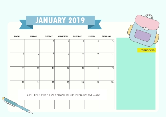 Free School Calendar 2019 2020 With Weekly Student Planner