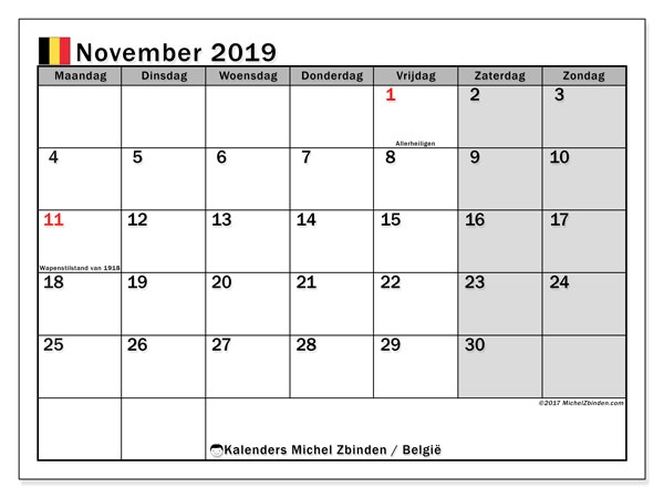 Httpsmichelzbindennl Bekalenders2019kalender 2019 Belgie