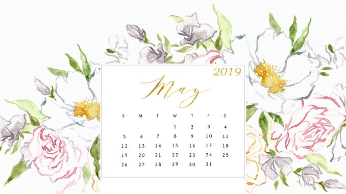 May 2019 Desktop Calendar Wallpaper