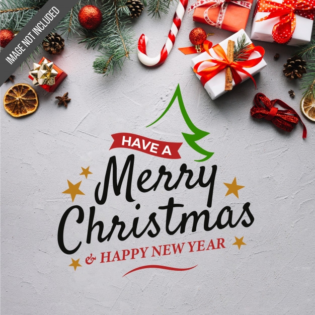 Merry Christmas And Happy New Year Lettering Vector Free Download