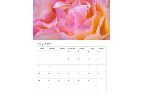 Floral May 2019 Wall Calendar