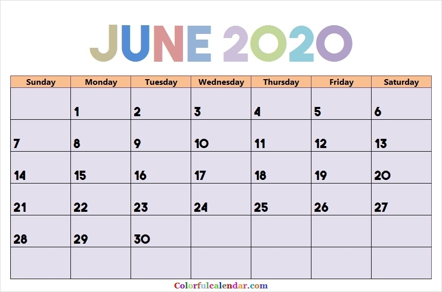 Download Cute June 2020 Calendar Design In Jpg | 2020 Calendar