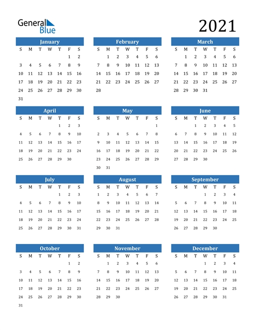 2021 Calendar Desktop Background