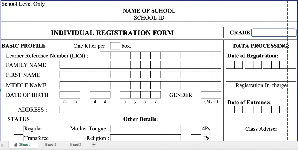 Early Registration Form 2021 Deped Free Download