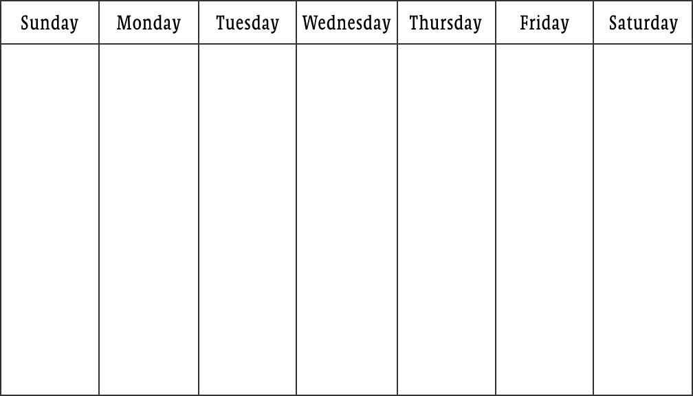 Monday Through Sunday Weekly Calendar Template Qualads