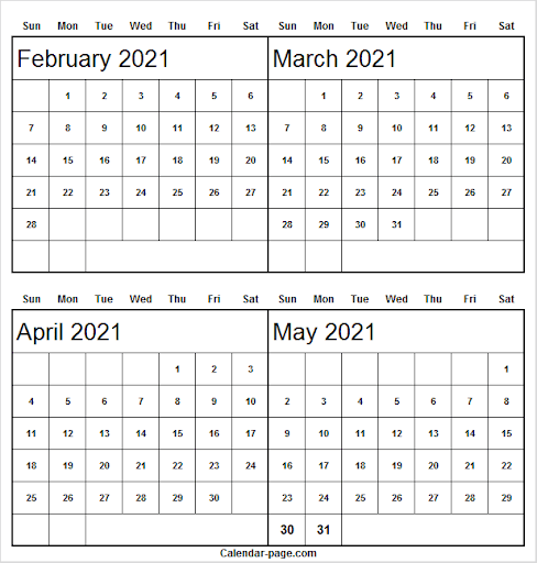 April May 2021 Calendar Editable Printable