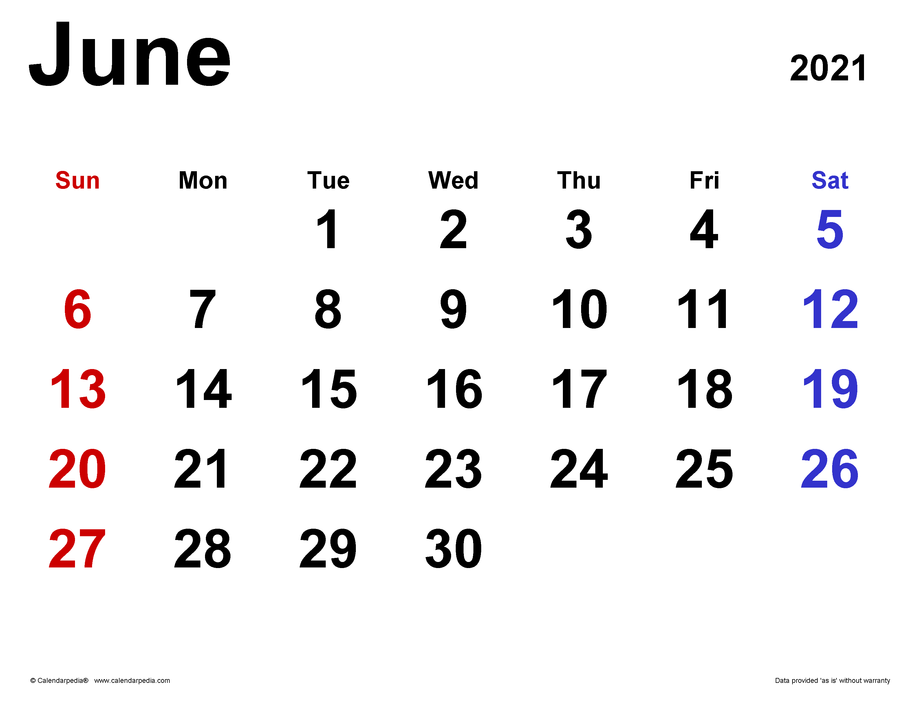 Calendar June 2021 Design