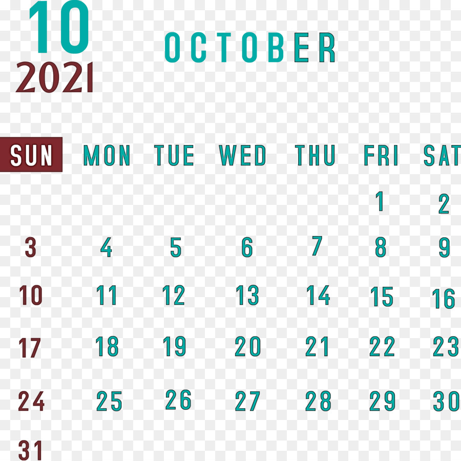 Calendar October 2021 Template Free