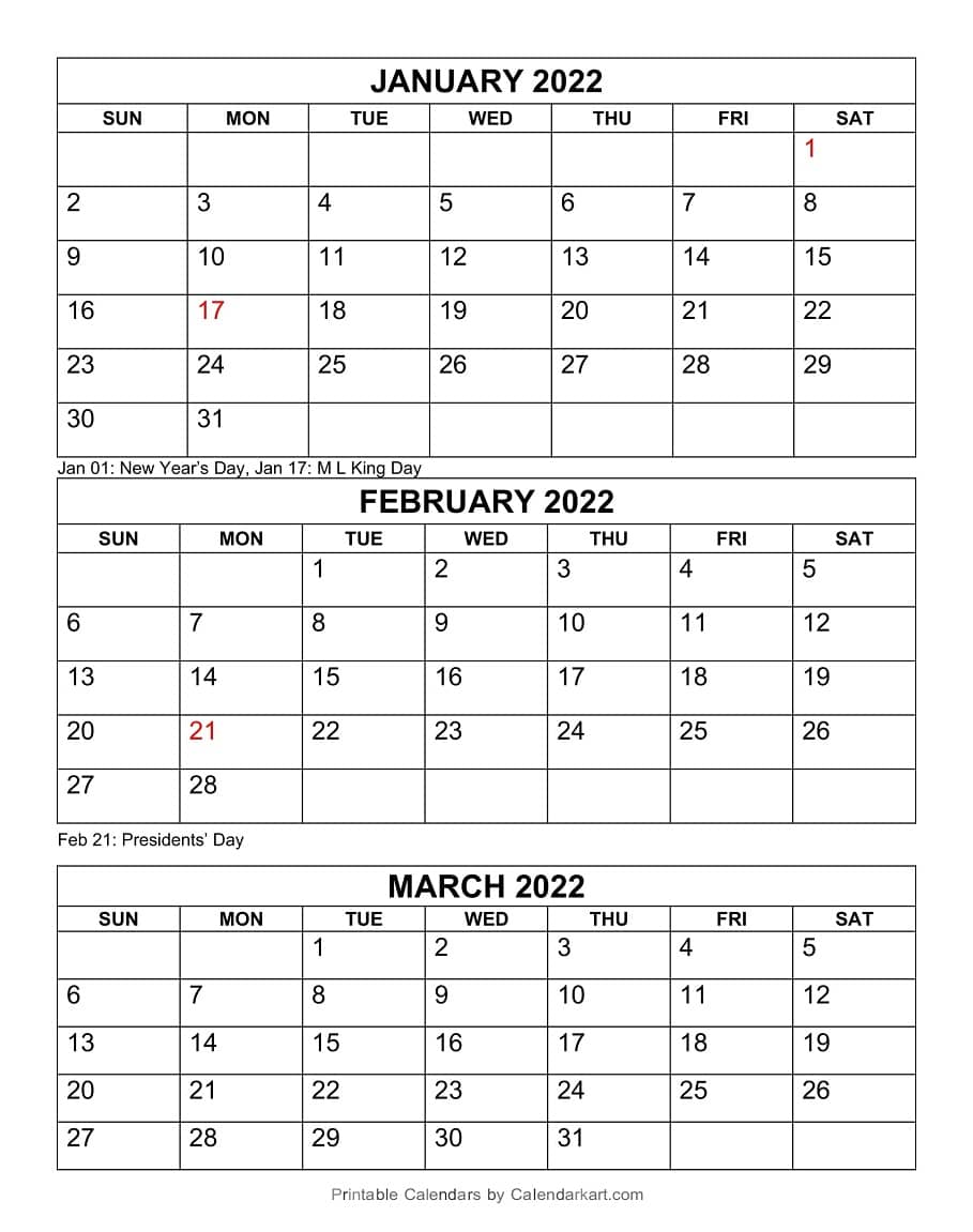 Printable 2022 March Calendar by Month