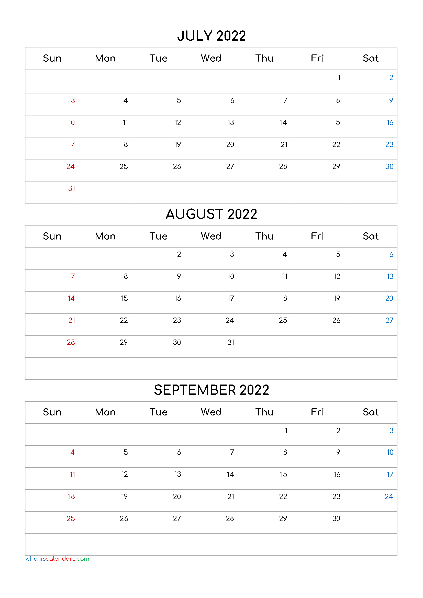 2022 August September Calendar to Print