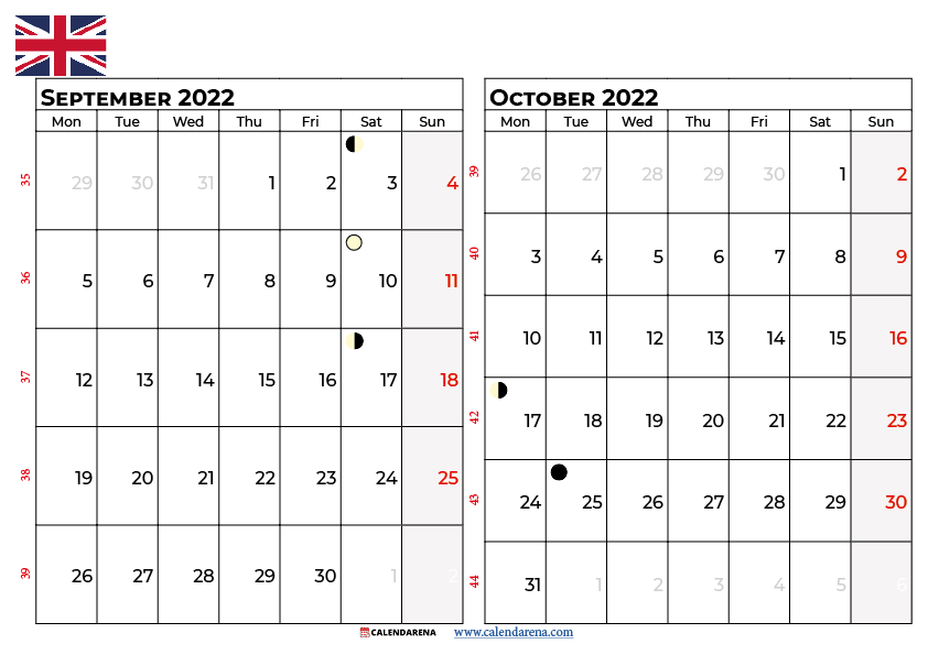 September October 2022 Calendar