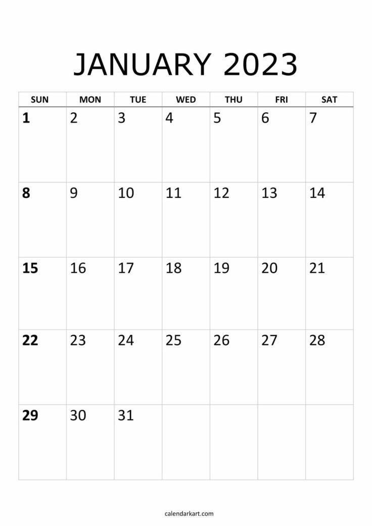 January 2023 Calendar Tumblr