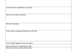 Injury Accident Report Form Template