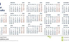 2020 Calendar Grid With Weeks Illustration Stock Illustration